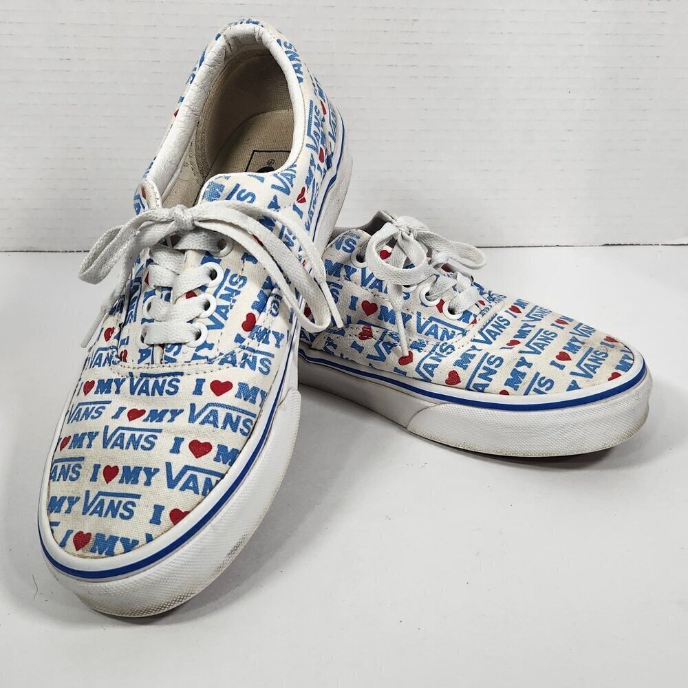 Vans Skater Sneakers I Love My Vans Print Heart Men 6.5 Women 8